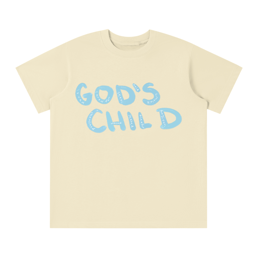 KIDS GOD'S CHILD with WORDS T-SHIRT – PRE ORDER